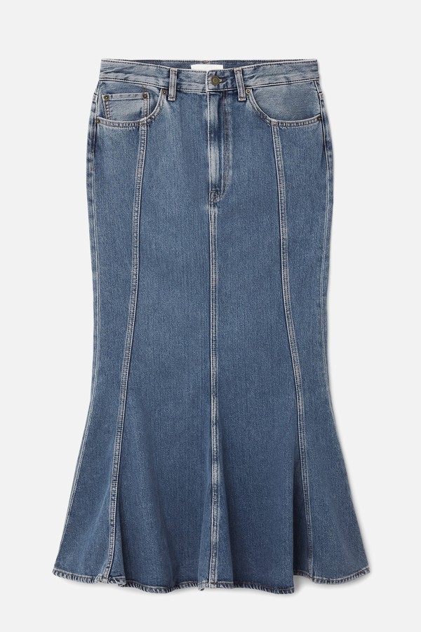 Panelled Flared Denim Skirt from COS