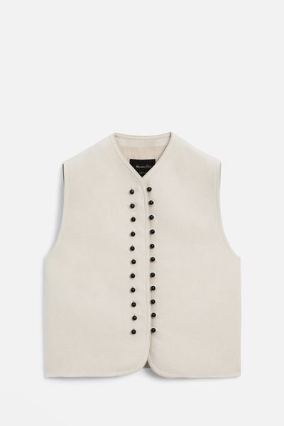 Button V-Neck Waistcoat