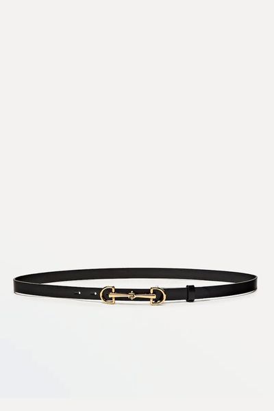 Leather Belt With Double Long Buckle from Massimo Dutti