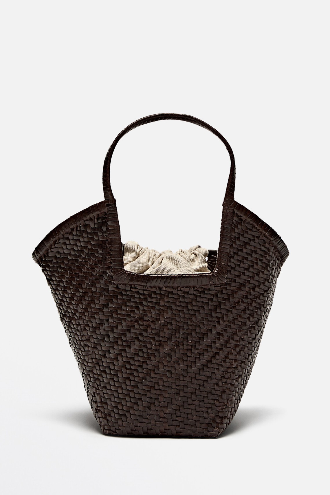 Woven Leather Tote Bag from Massimo Dutti