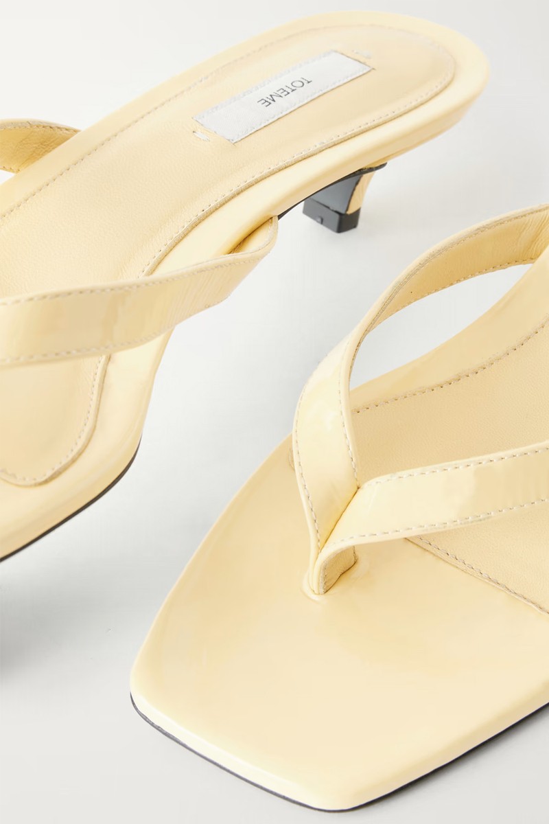 Naplack Leather Thong Sandals from TOTEME