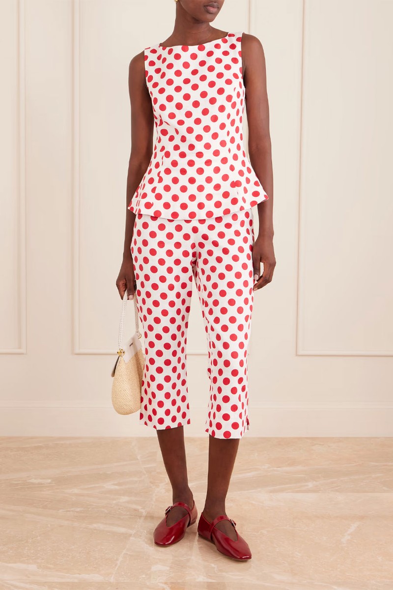 Valeria Capri Polka-Dot Linen Pants from Faithfull