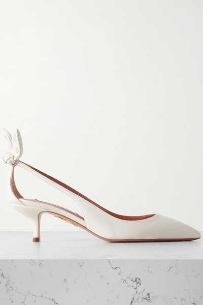 Bow Tie 50 Leather Pumps from Aquazzura