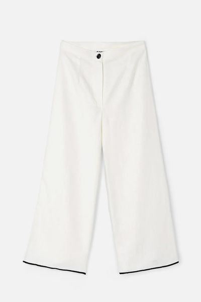 Contrast Piped Pleated Trousers from Manière De Voir