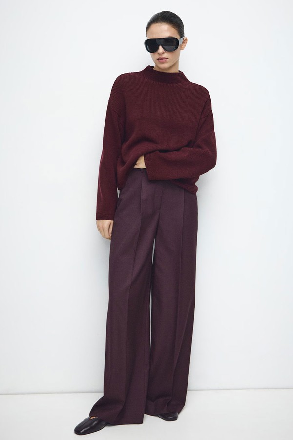 Knitted Sweater With Perkins Neck