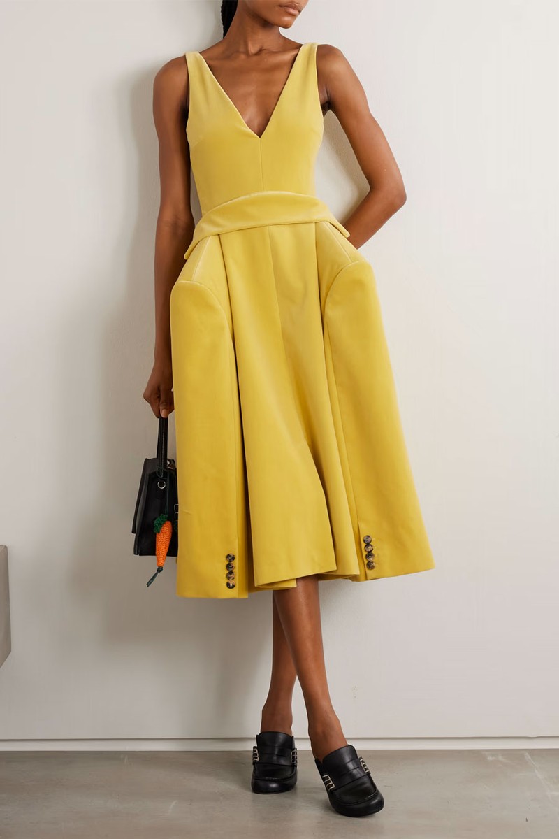 Cotton-Velvet Midi Dress from JW Anderson