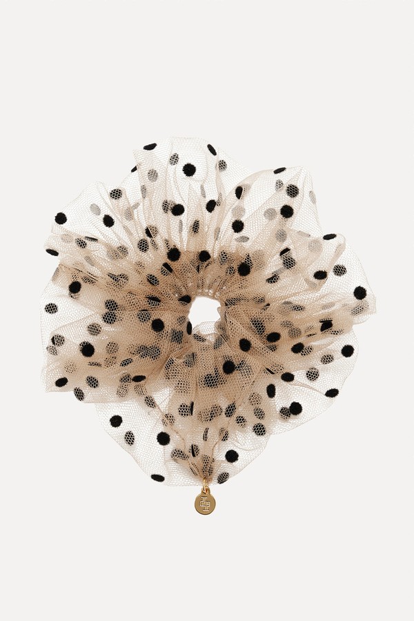 Juliette Polka Dot Tuelle Scrunchie from Lelet NY