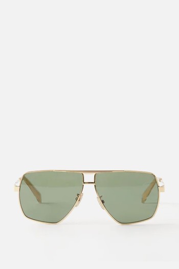 Aviator Square Metal Sunglasses from Celine Eyewear