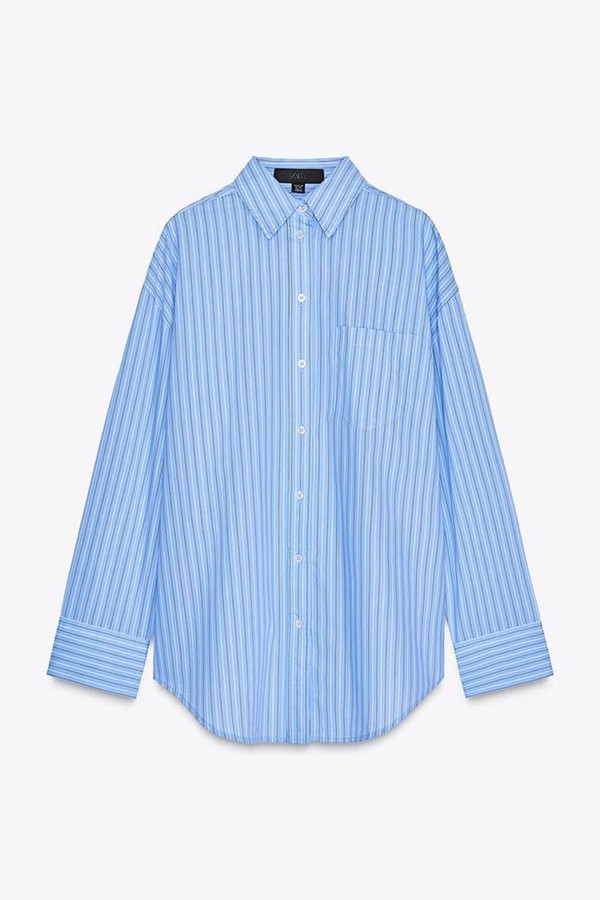 Oversize Striped Poplin Shirt