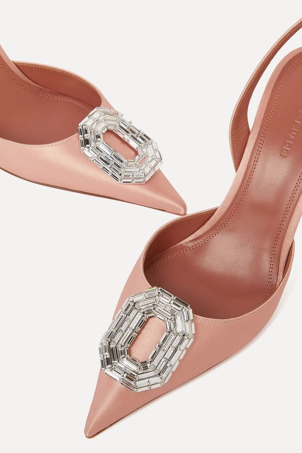 Camelia 90 Crystal Slingback Pumps from Amina Muaddi