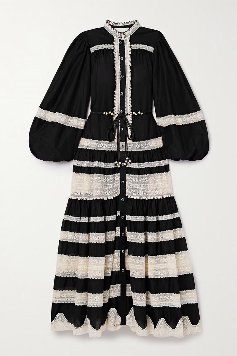 Rhiannon Belted Cotton-Voile & Lace Maxi Dress from Zimmermann