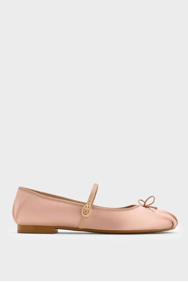 Emiko Satin Bow Mary Jane Flats from Charles & Keith