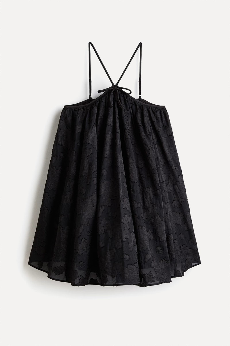 Jacquard-Weave Strappy Dress