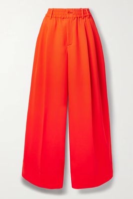 Pleated Piqué Wide-Leg Pants from Christopher John Rogers