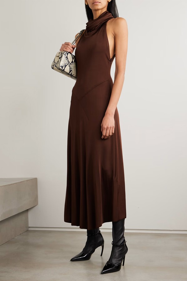 Hooded Stretch-Jersey Midi Dress from Victoria Beckham