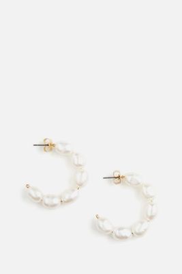 Gold-Plated Pearl Hoops from H&M