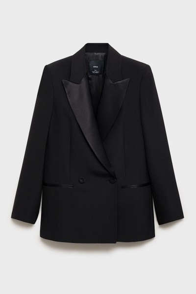 Satin Lapel Suit Blazer