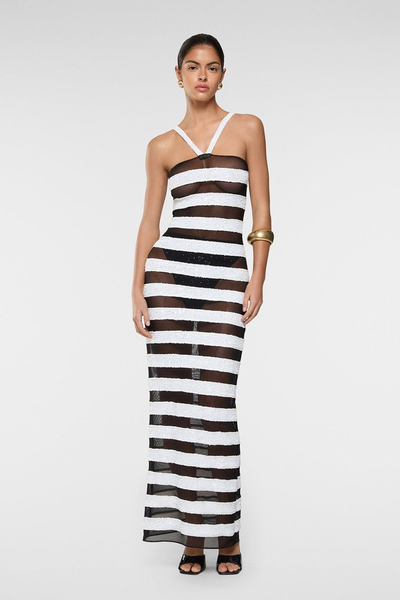 HS24 Paillettes Bicolor Stripes Dress from Oséree