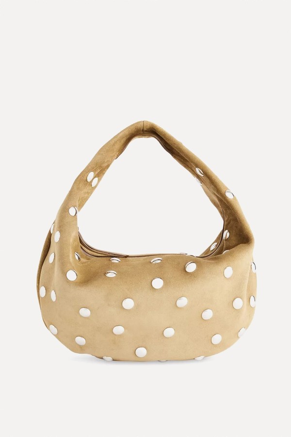 Olivia Hobo Studs Leather Shoulder Bag from Khaite