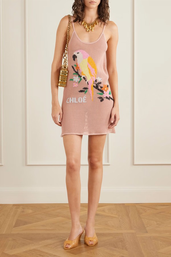 Embroidered Crocheted Cotton Mini Dress from CHLOÉ