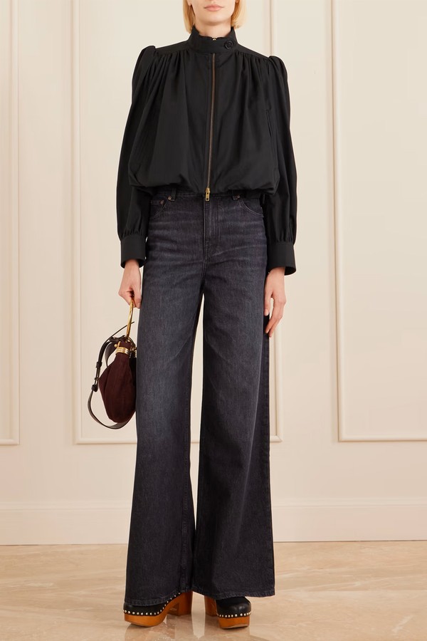 Cropped Gathered Cotton-Canvas Jacket from Chloé