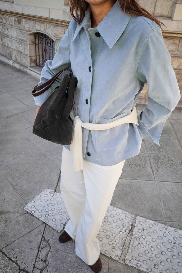 Pocket Detail Faux Suede Jacket