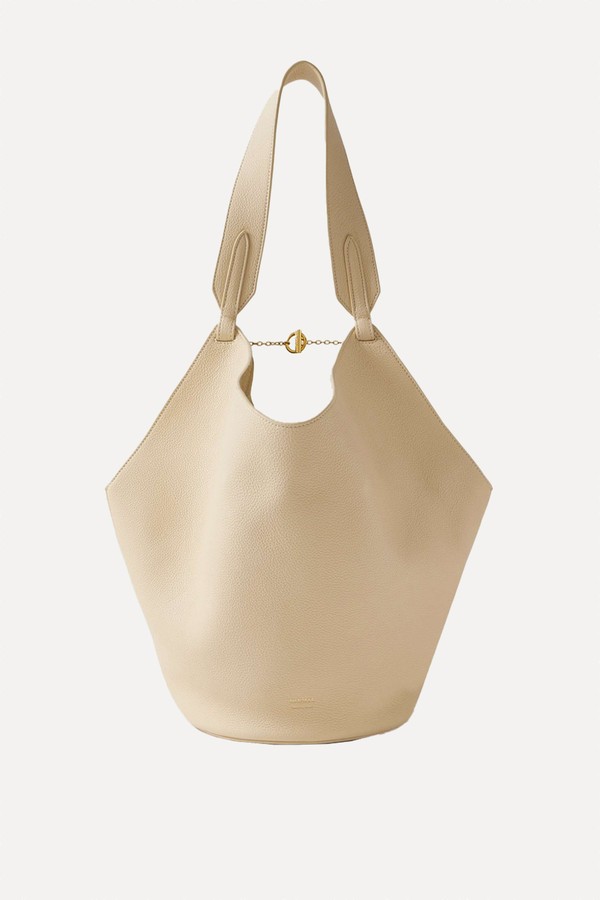 Lotus Small Textured-Leather Tote from Khaite