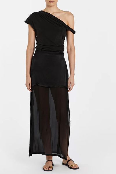 Robbie Black Layered Midi Skirt from Diish