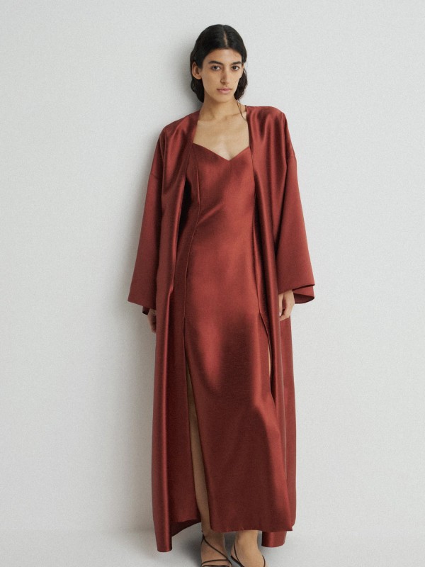 Embroidery-Detail Maxi Cape