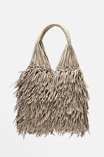 Nappa Leather Bag With Fringe Detail