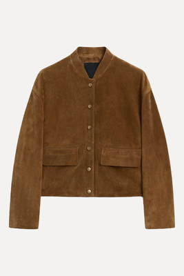 Suede Leather Bomber Jacket from Massimo Dutti