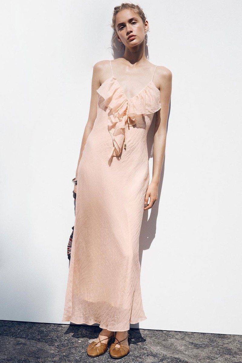 Ruffled Midi Camisole Dress from Zara