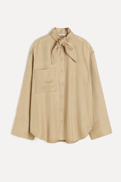 Scarf Collared Twill Shirt from H&M