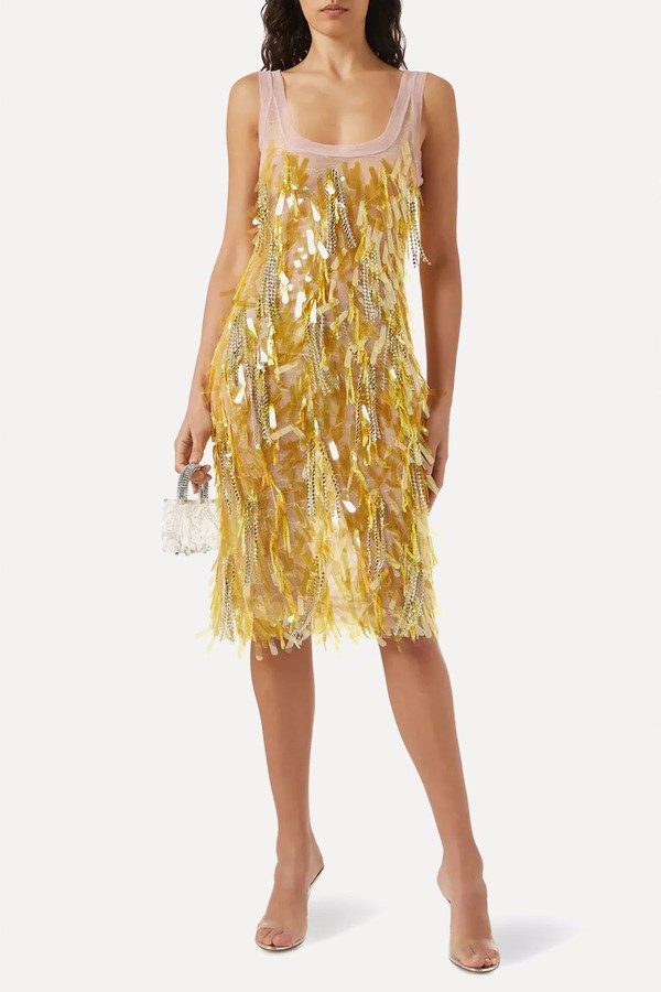 Shani Embellished Midi Dress from 16ARLINGTON