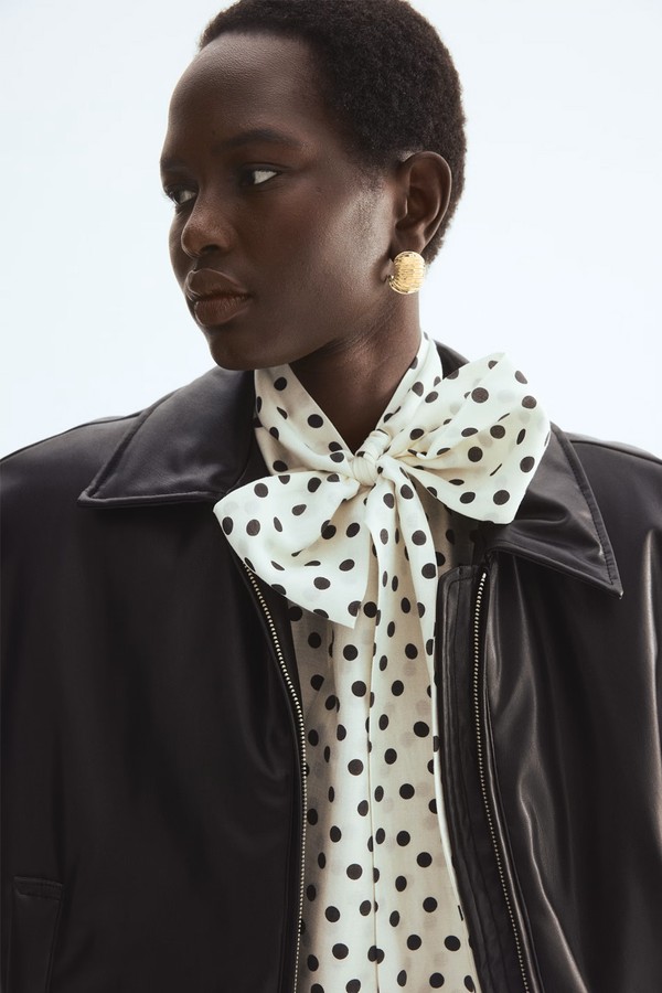 Tie-Neck Chiffon Blouse from H&M