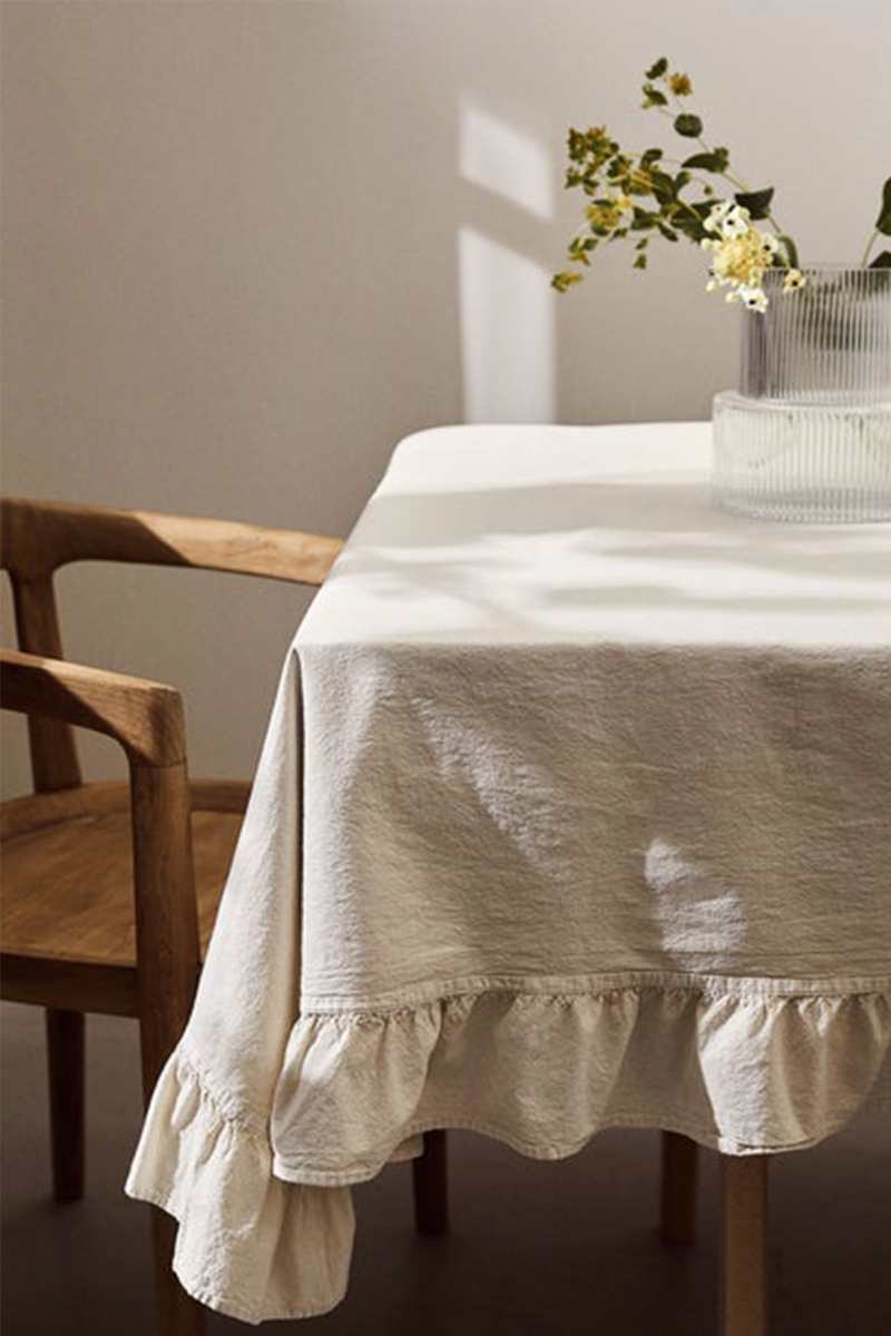 Frill-Trimmed Tablecloth