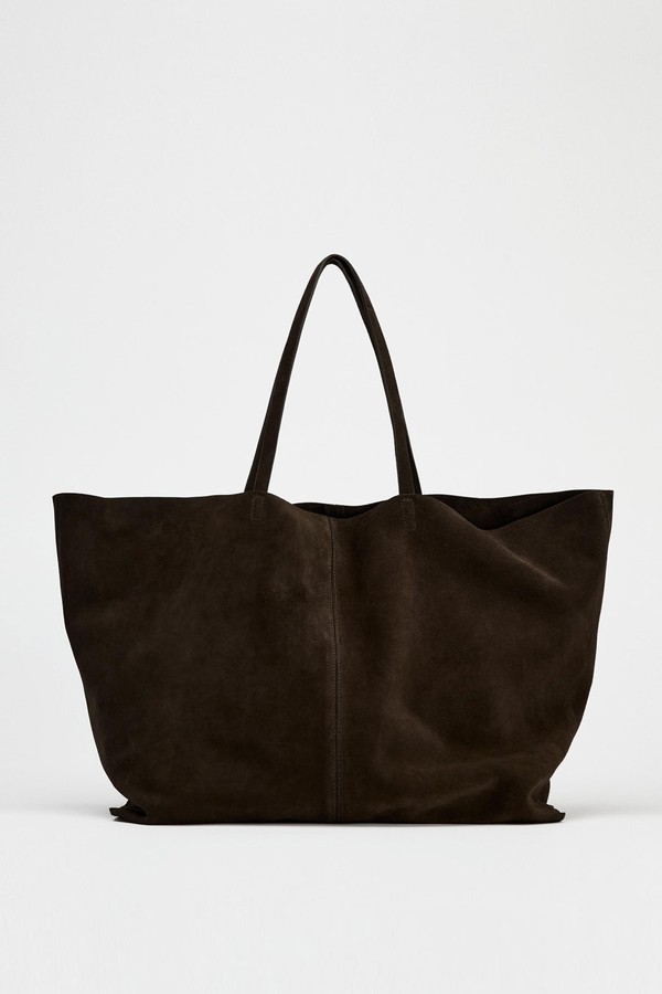 Suede Maxi Tote Bag from Zara