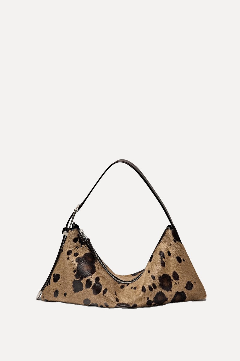 Animal Print Hair-On Leather Bag
