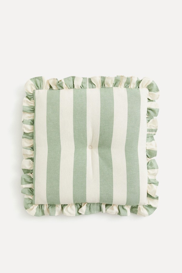 Frill-Trimmed Cotton Seat Cushion from H&M