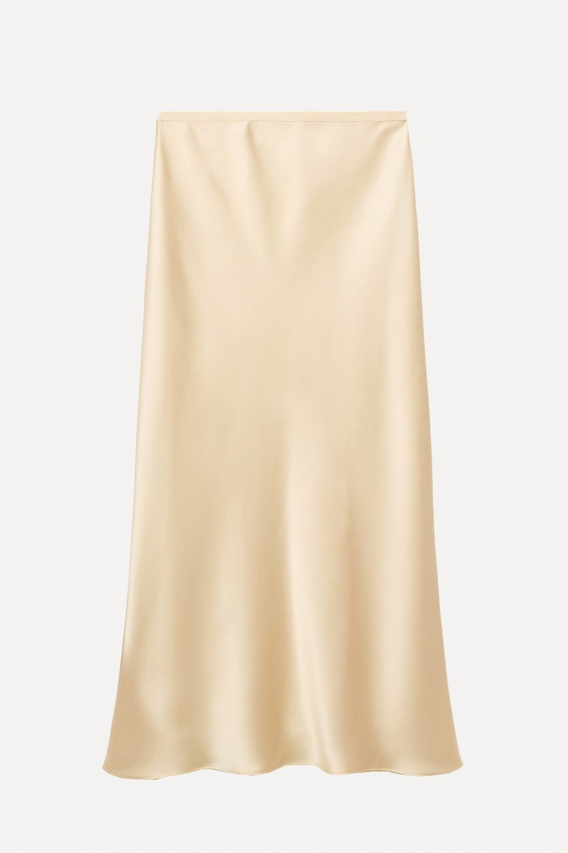 Midi Satin Skirt from Mango