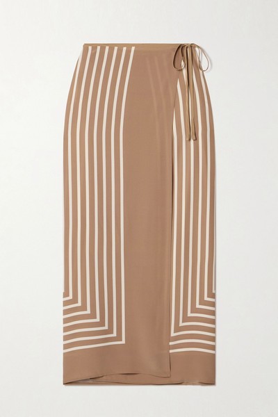 Striped Silk-Chiffon Maxi Wrap Skirt from Toteme