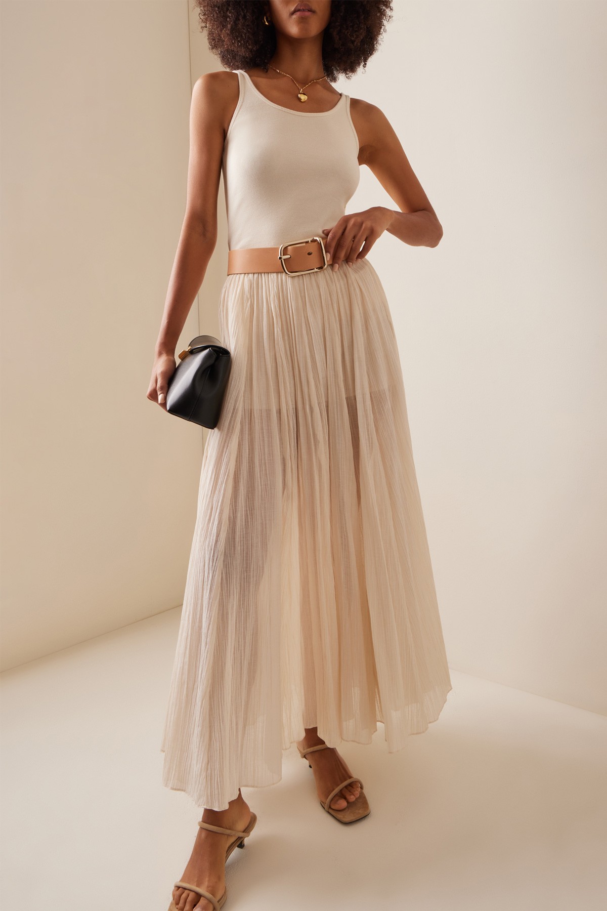 Plissé Organic Cotton Chiffon Maxi Skirt from Toteme