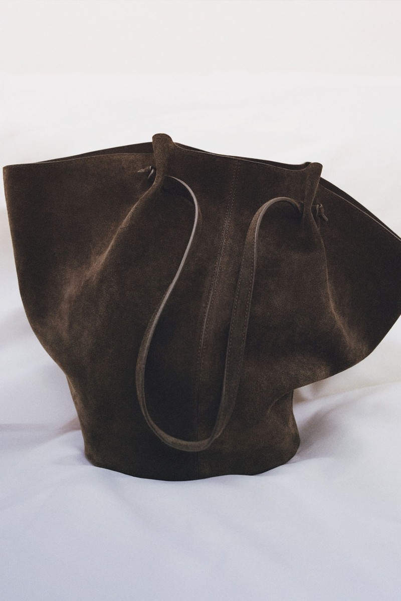 Suede Leather Shopper Bag from Mango