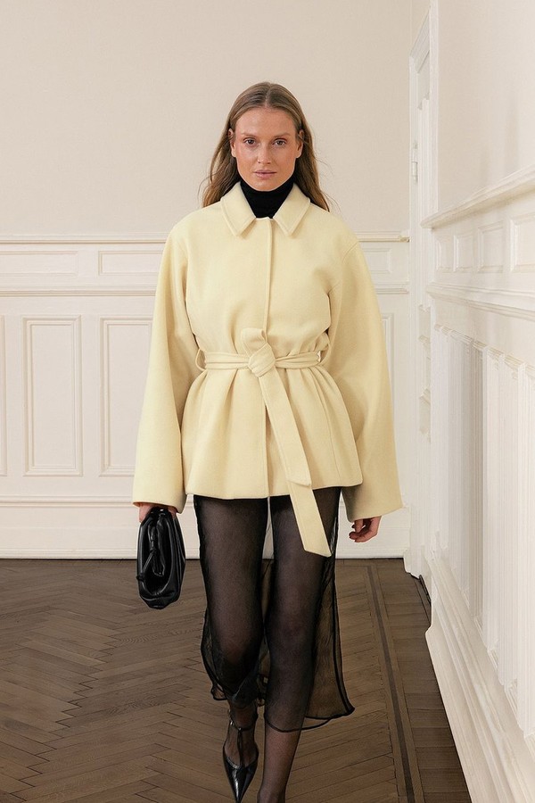 Seam Detail Belted Short Coat from NA-KD