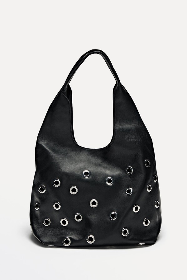 Nappa Leather Bag With Eyelets
