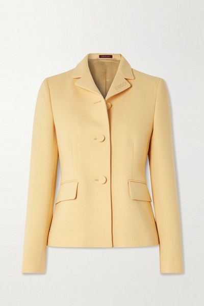 Embroidered Grain De Poudre Wool Blazer from Gucci