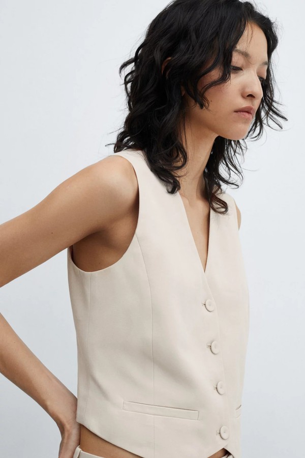 Suit Waistcoat With Buttons from Mango