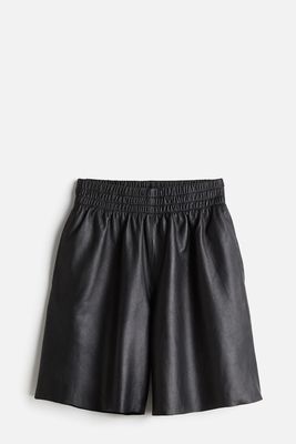 Leather Pull-On Shorts