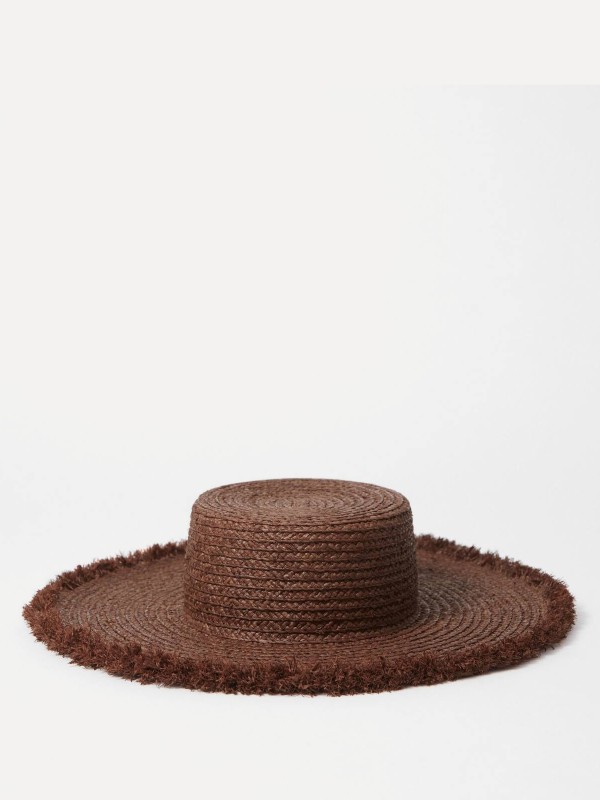 Frayed Raffia Hat 