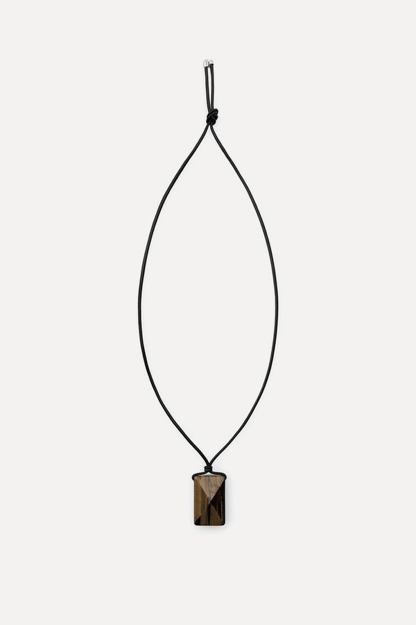 Leather Cord Stone Necklace